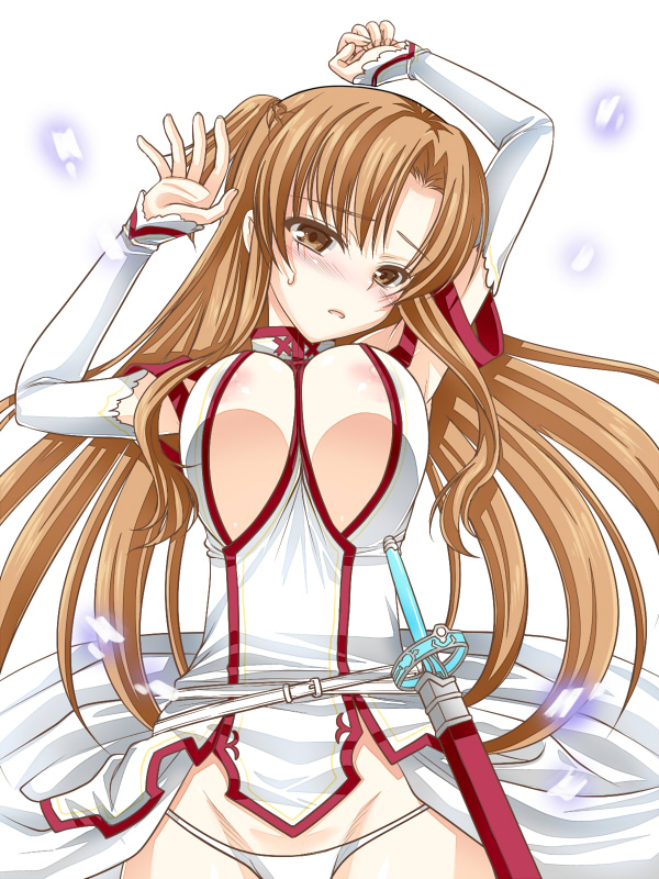 aincrad breasts female knights_of_the_blood lambent_light nipples sword_art_online yuuki_asuna