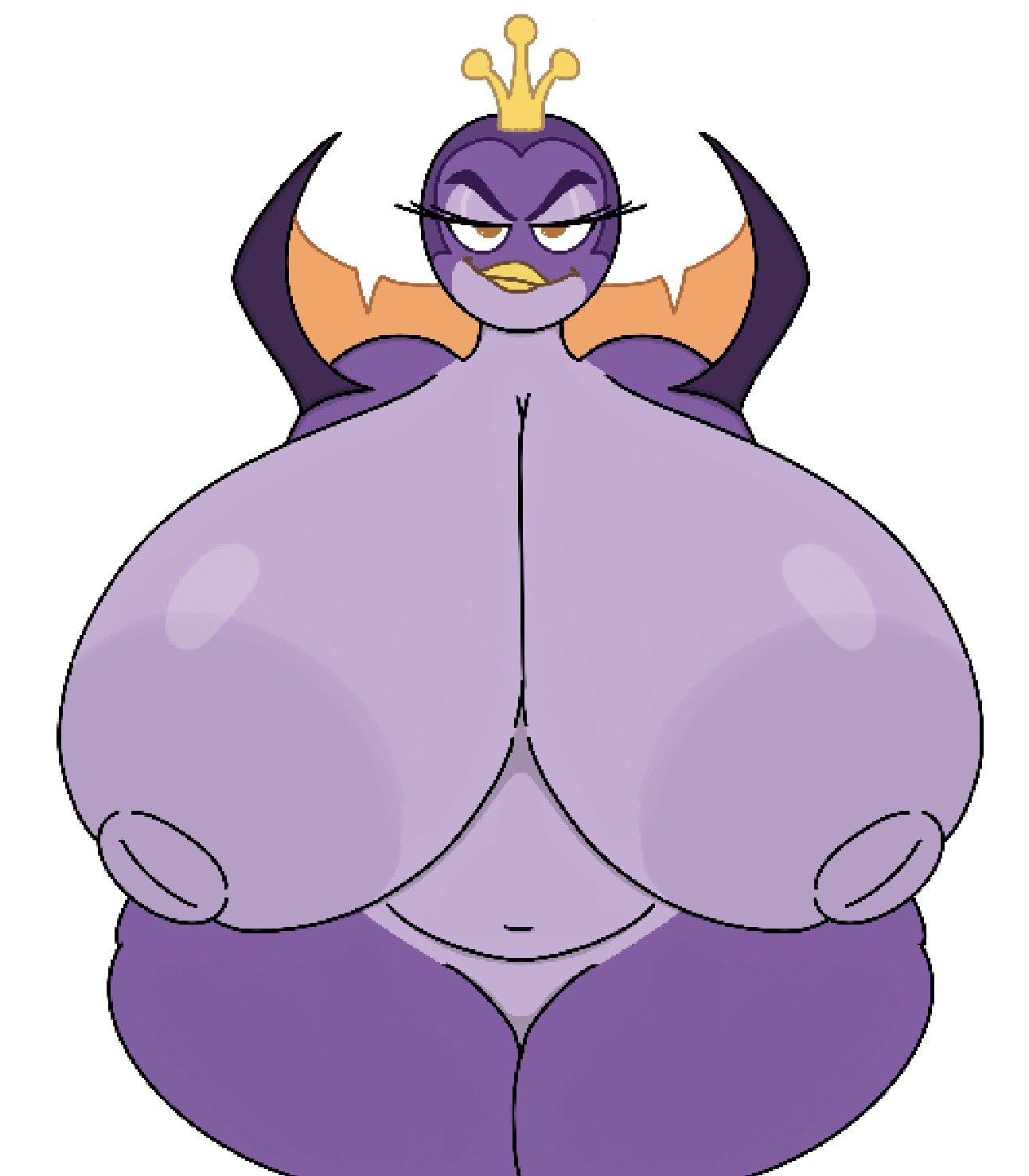 1girls, 2026, 2d, 2d (artwork), 2d artwork, angry birds, angry birds stella, anthro, anthrofied, areola, areolae, avian, beak, big breasts, bird, bird girl, breasts, crown, digital art, digital drawing (artwork), digital media (artwork), female, furry, furry female, gale (angry birds), golden eyes, naked, naked female, nipples, nude, nude female, purple feathers, rovio, smug, smug face, solo, starling (bird), tagme, theslashfive, thicc, thicc thighs, thick, thick thighs