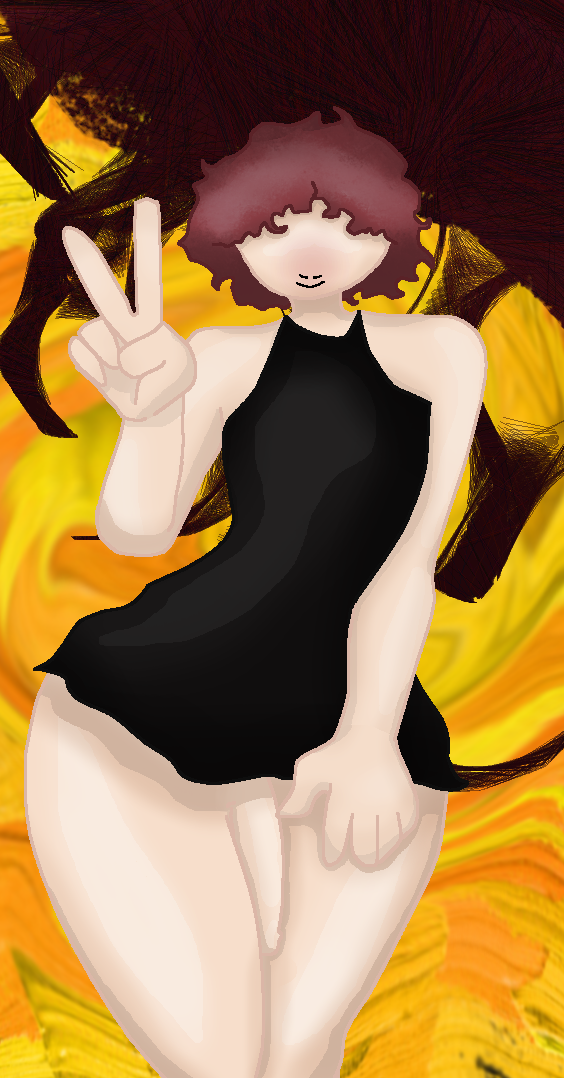 1futa ass futa_only futanari original original_character peace_sign pene red_hair short_hair solo thick