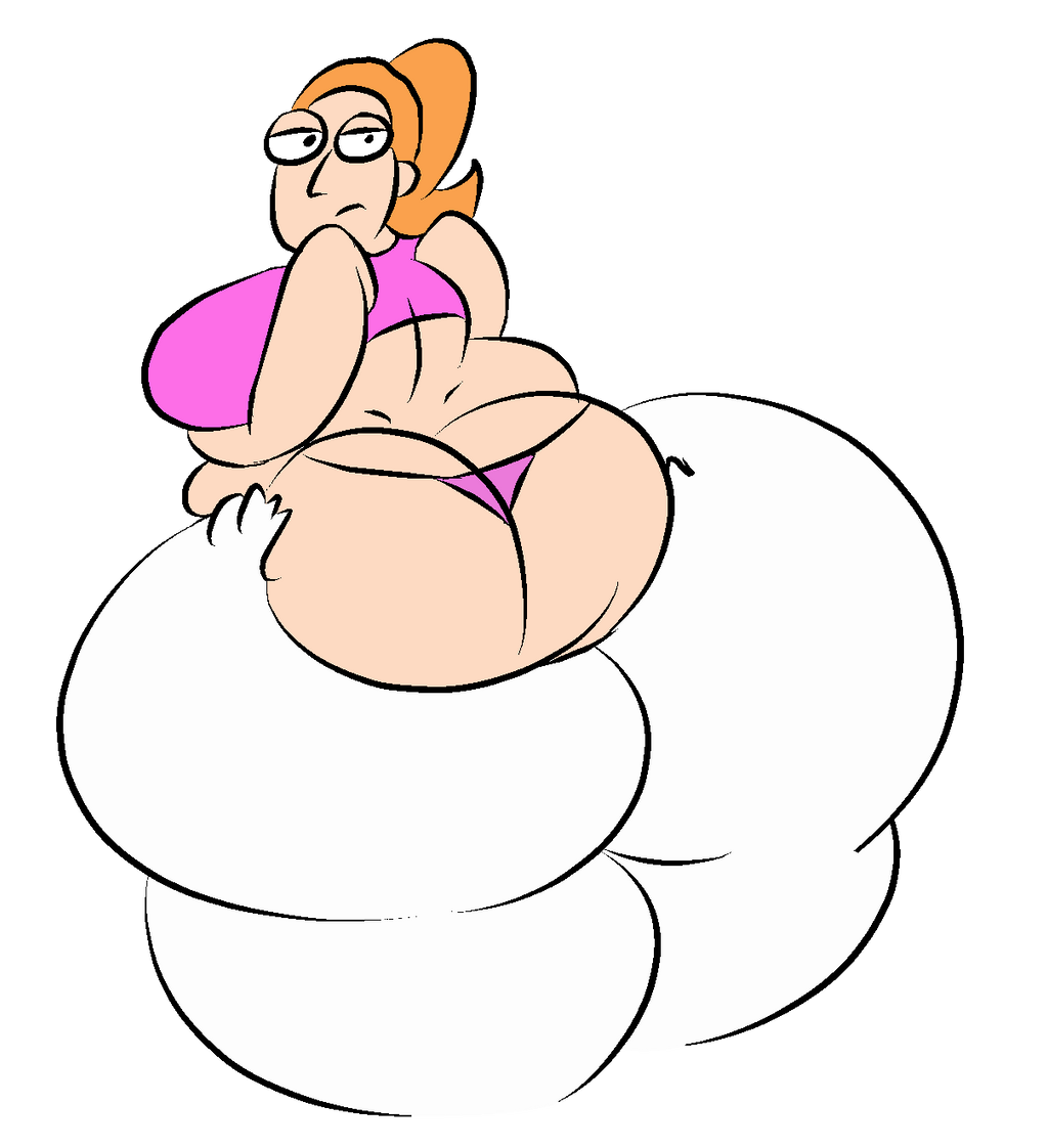 1girl 1girls ass fat female_only gigantic_ass panties rick_and_morty sinkcandycentral summer_smith tagme