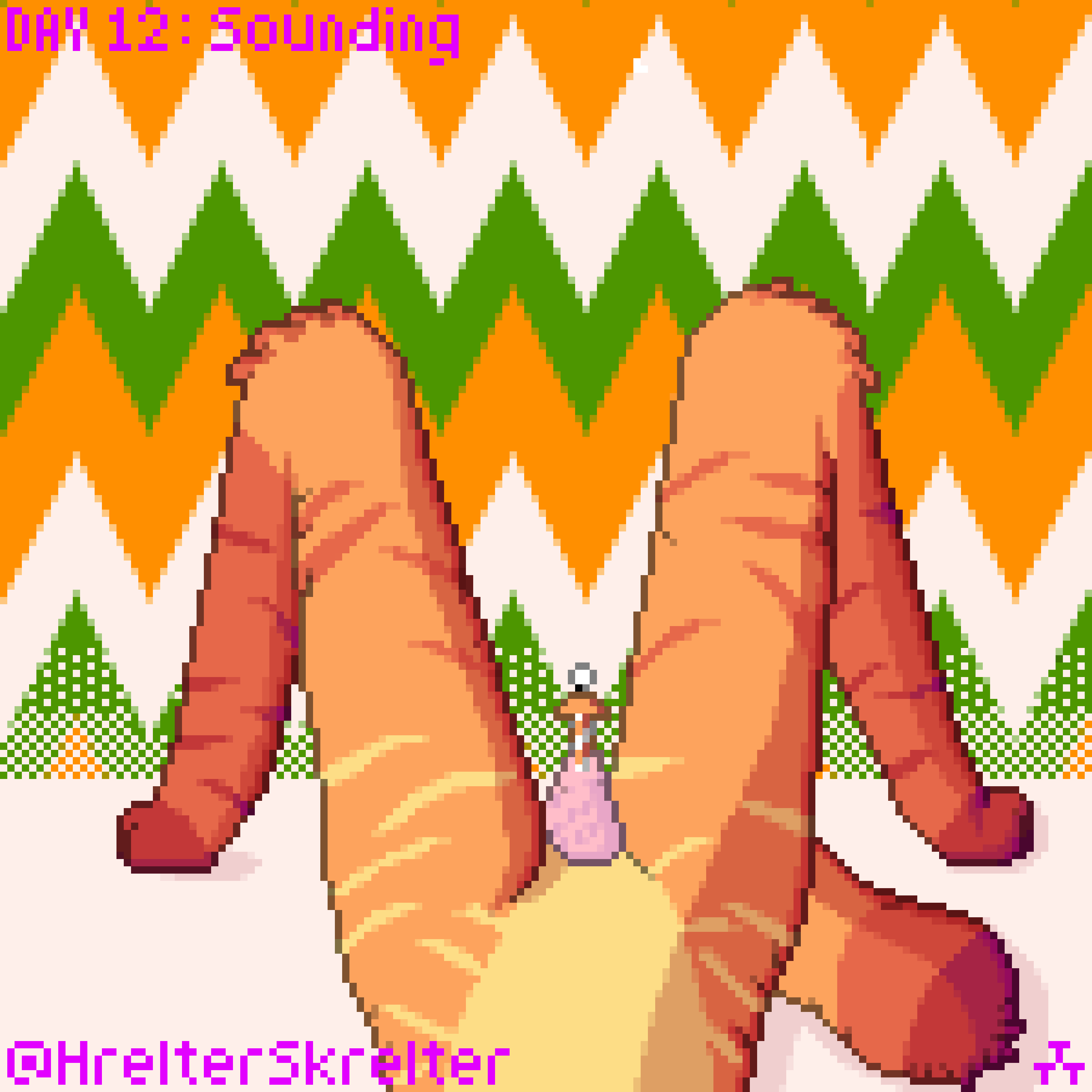 absurd_res anthro domestic_cat felid feline felis fur hi_res hrelterskrelter male mammal orange_body orange_cat orange_fur solo solo_male spread_legs spreading urethral