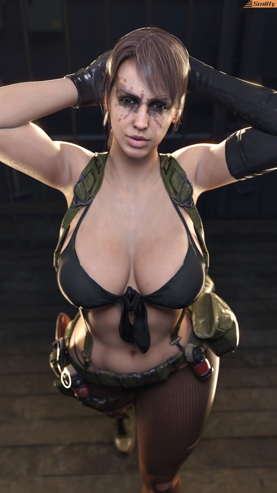 1girls 3d athletic athletic_female big_breasts breasts brown_hair bust busty chest curvaceous curvy curvy_female curvy_figure digital_media_(artwork) female female_focus fit fit_female hips hourglass_figure huge_breasts human kojima_productions konami large_breasts legs light-skinned_female light_skin mature mature_female metal_gear metal_gear_solid metal_gear_solid_v quiet_(metal_gear) slim_waist smitty34 thick thick_ass thick_hips thick_legs thick_thighs thighs top_heavy voluptuous voluptuous_female waist wide_hips