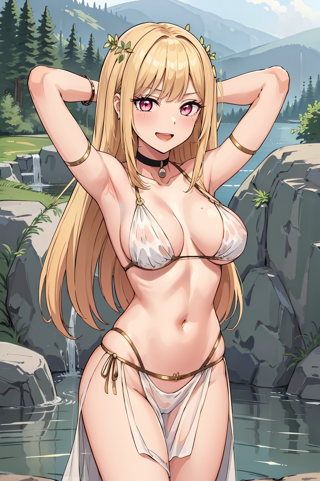ai generated, alternate costume, bikini, bikini top, breasts, female, female only, kitagawa marin, nai diffusion, solo, sono bisque doll wa koi wo suru, stable diffusion, tagme