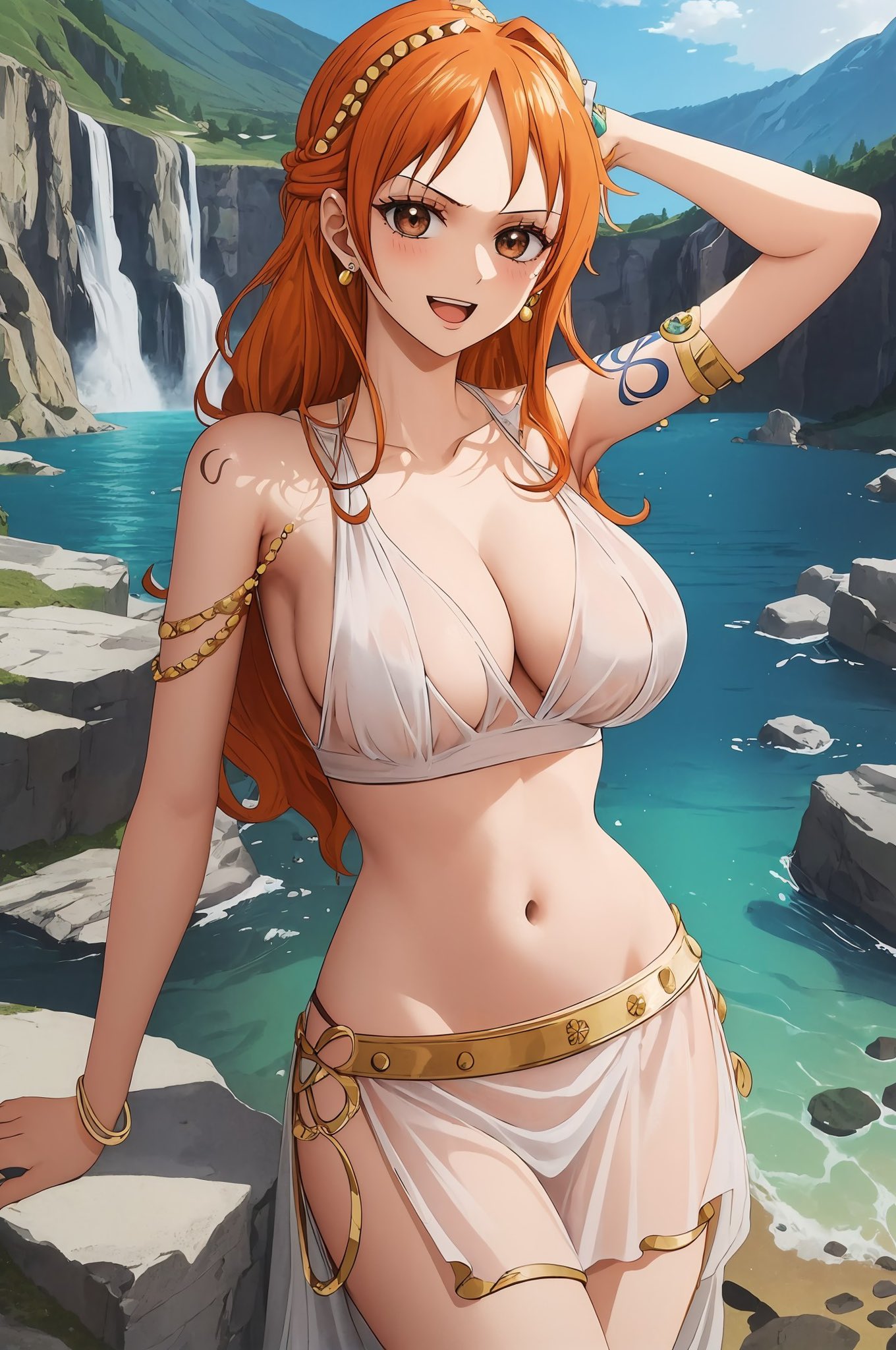 ai generated, alternate costume, breasts, female, female only, nai diffusion, nami (one piece), one piece, post-timeskip, solo, stable diffusion, tagme