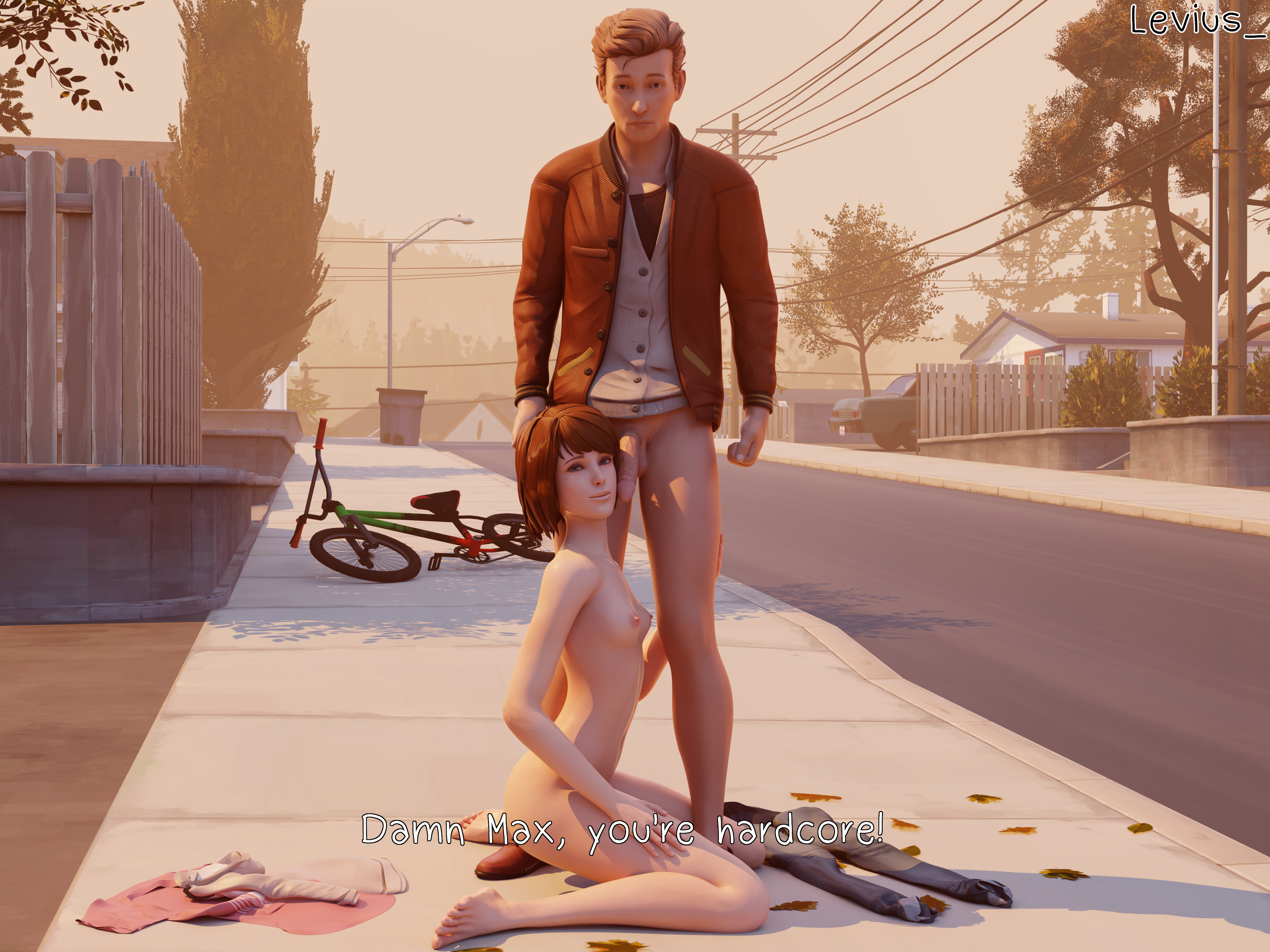 1boy, 1boy1girl, 1girls, 3d, breasts, brunette, brunette female, clothing, dare, exhibitionism, female, flashing, flashing at viewer, flashing breasts, flashing penis, flashing pussy, human, levius nsfw, life is strange, light skin, light-skinned female, light-skinned male, male, max caulfield, naked, naked female, nathan prescott, nude, nude female, nude in public, pale skin, pants down, penis, penis on head, public, public nudity, pussy, straight, truth or dare, young, young female