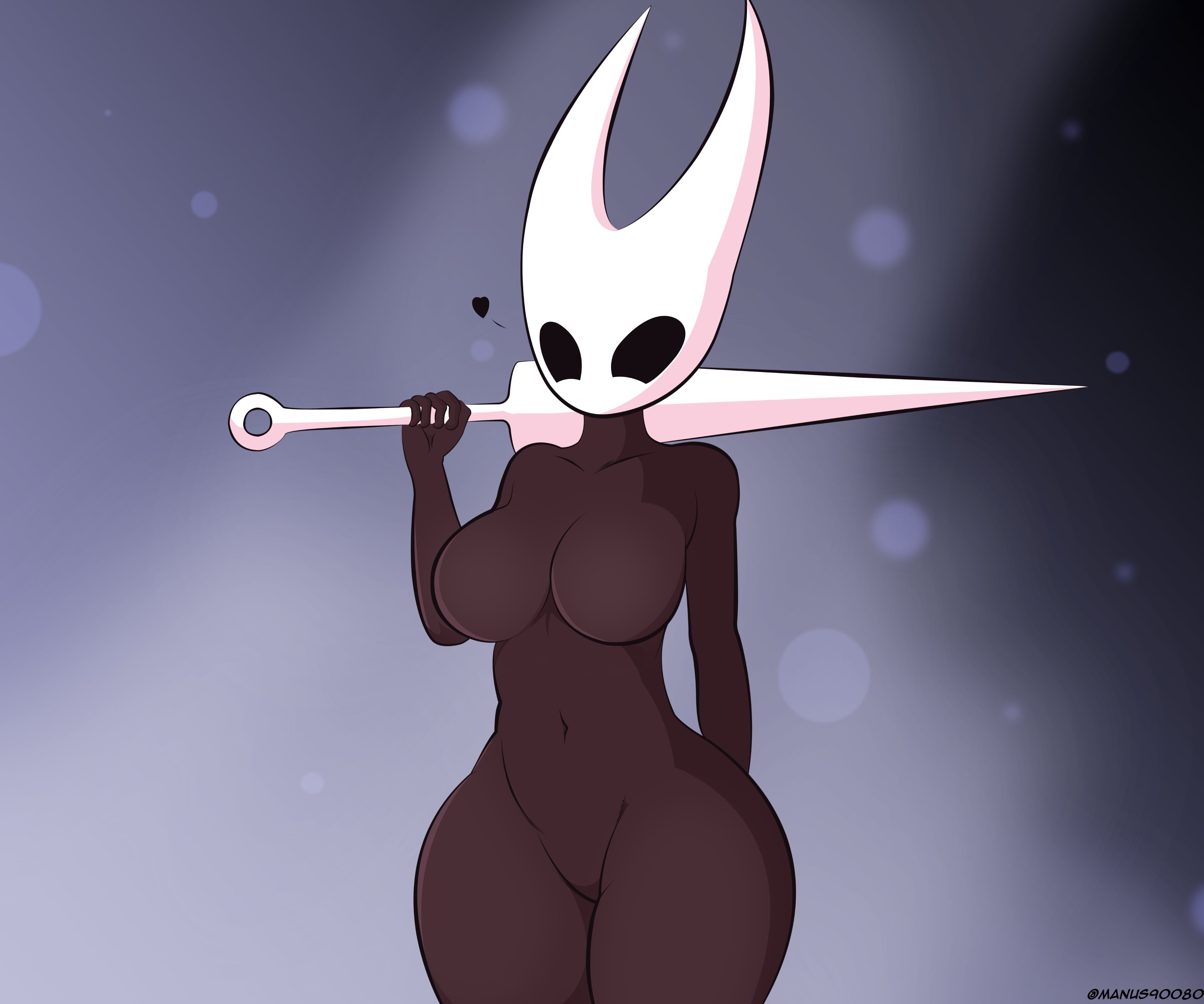 black body, black skin, boobs out, breasts, breasts out, female, hips, hollow knight, hornet (hollow knight), madmanart, thick thighs, thighs, tits out, wide hips