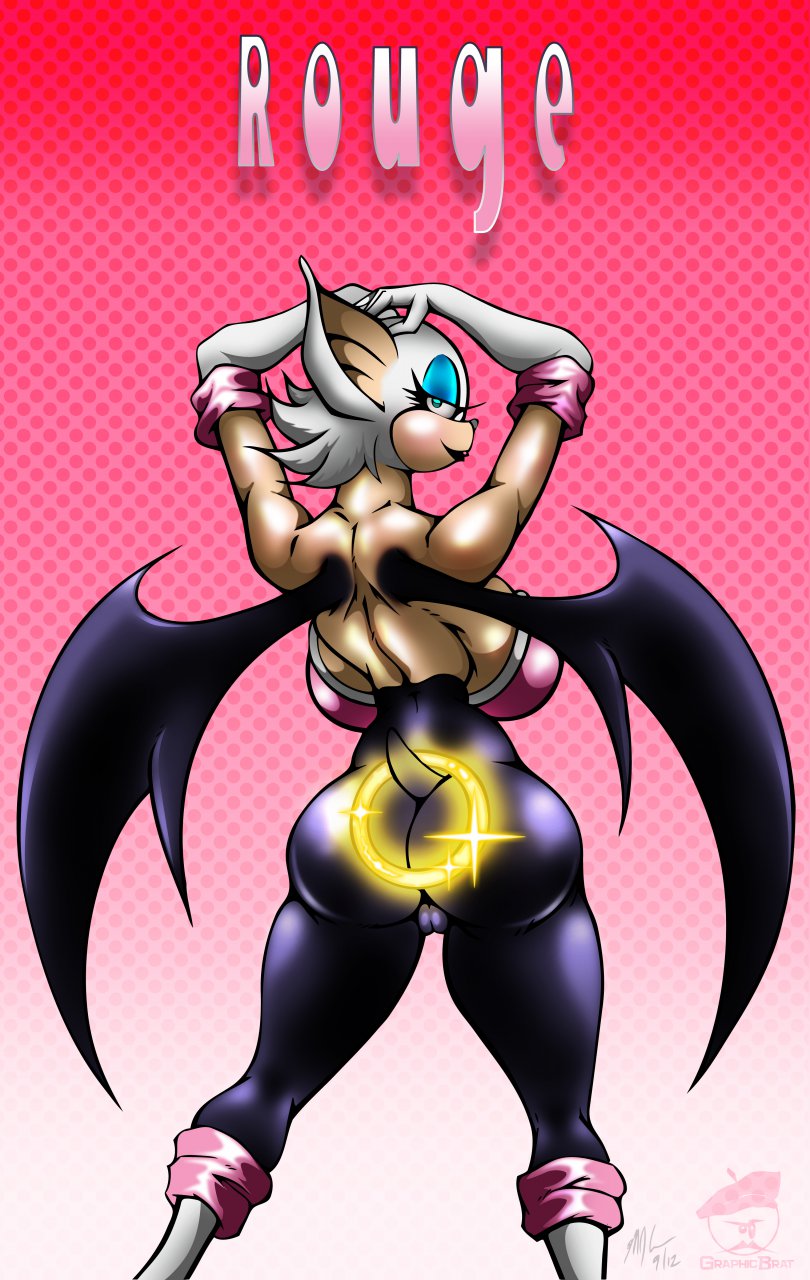 anthro areola ass bat big_breasts boots breasts ass butt_shot canine elbow_gloves eyeswear female gloves graficbrat hanging_breasts happy happy_face lips looking_at_viewer looking_back plain_background pose pussy rouge_the_bat sega sonic_(series) wide_hips