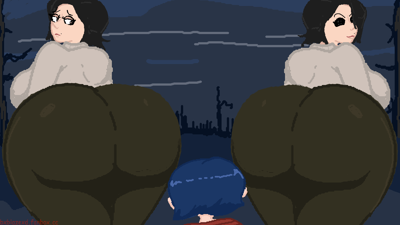 3girls, ass, big ass, big butt, black hair, blue hair, butt, bxblazexd, coraline, coraline jones, female, mel jones, milf butt, mother and daughter, movie, other mother, pixel animation, pixel art, pixelated, short hair
