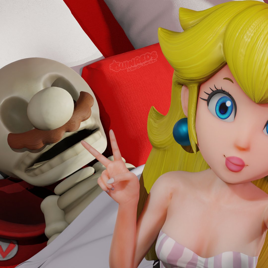 1girls 2024 3d 3d_model accurate_art_style bed bedroom big_breasts blonde_hair blue_eyes breasts dress ear_piercing earrings eyelashes female female_focus fucked_to_death guinreds long_hair looking_at_viewer looking_pleasured make_up makeup mario mario_(series) nintendo peace_sign pink_lips pink_lipstick princess_peach shiny_ass shiny_breasts shiny_butt shiny_hair shiny_skin skeleton smile smiling smiling_at_viewer solo solo_female watermark white_dress white_skin white_skinned_female yellow_hair