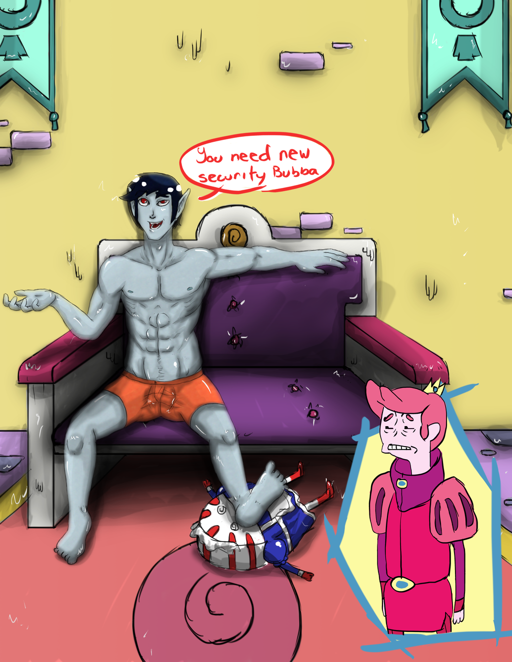 adventure_time ai-alchemy gay happy_trail male marshall_lee prince_gumball puberty pubic_hair pubic_trail tagme yaoi