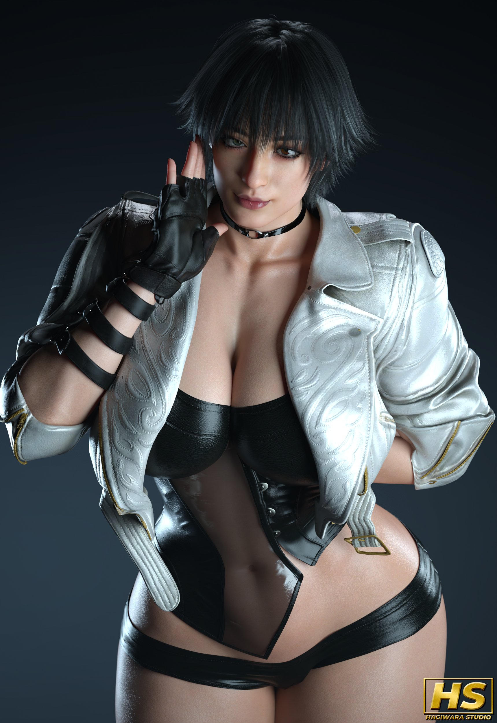1girls, 3d, ass, big ass, big breasts, black hair, breasts, capcom, devil may cry, devil may cry (series), devil may cry 5, female, female only, hagiwara studio, hair, heterochromia, huge breasts, lady (devil may cry), large breasts, light skin, light-skinned female, short hair, thick thighs, voluptuous, voluptuous female