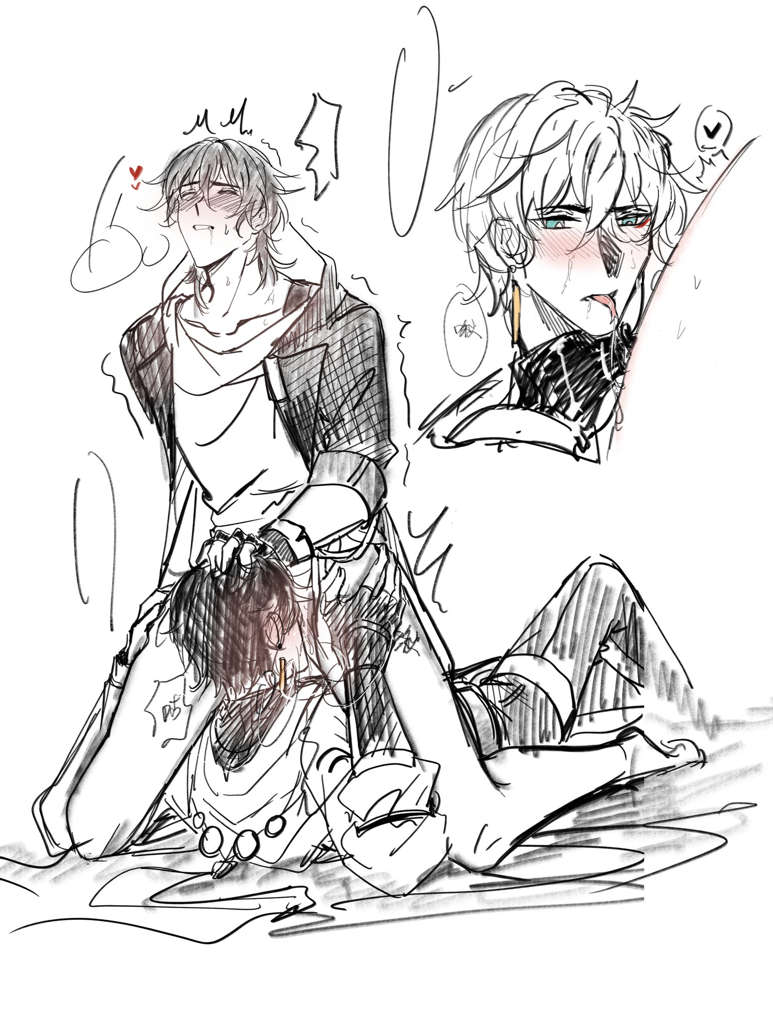 blowjob, caelus (honkai: star rail), dan heng, gay, honkai: star rail, male, male only, yaoi