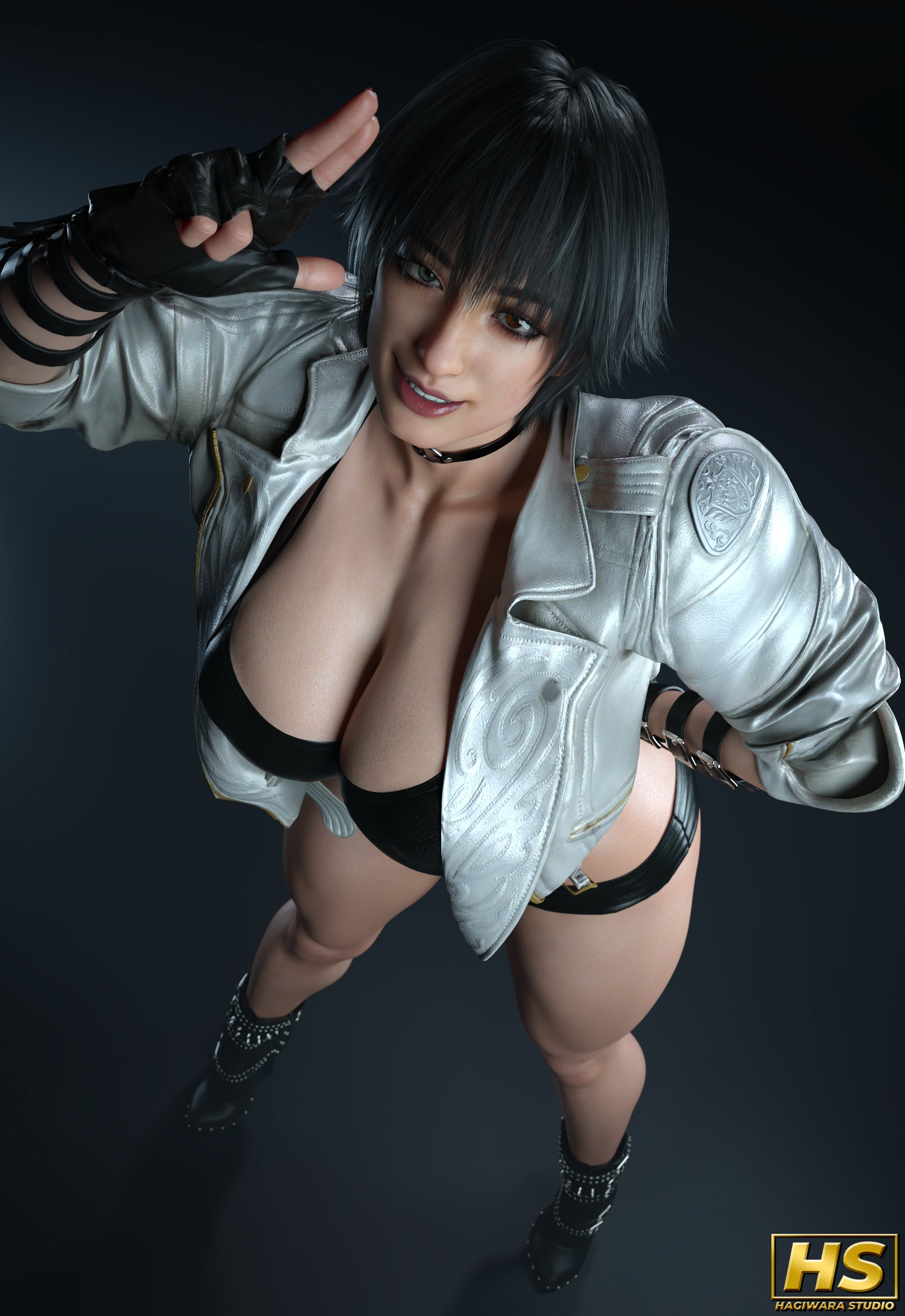 1girls, 3d, ass, big ass, big breasts, black hair, breasts, capcom, devil may cry, devil may cry (series), devil may cry 5, female, female only, hagiwara studio, hair, heterochromia, huge breasts, lady (devil may cry), large breasts, light skin, light-skinned female, short hair, thick thighs, voluptuous, voluptuous female