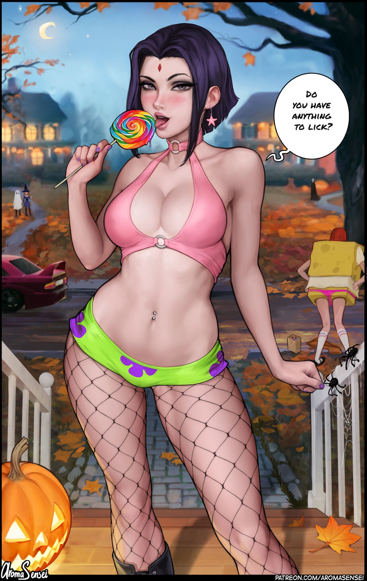 aroma sensei, dc, dc comics, halter bikini, halter top, halterneck, raven (dc), tagme