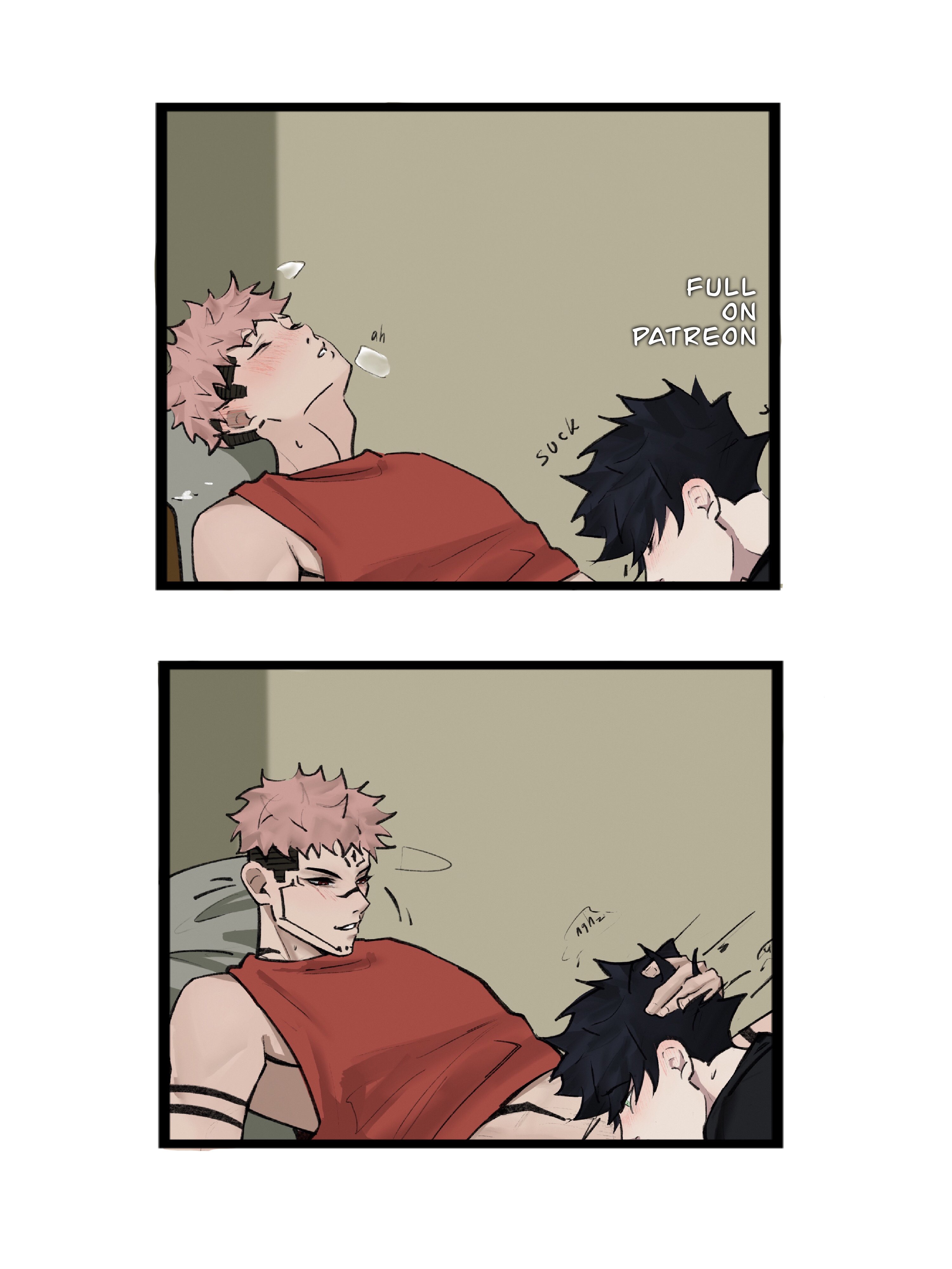 blowjob, dubious consent, forced oral, fushiguro megumi, gay, itadori yuuji, jujutsu kaisen, male, male only, male/male, possessed, possession, ryoumen sukuna (jujutsu kaisen), yaoi