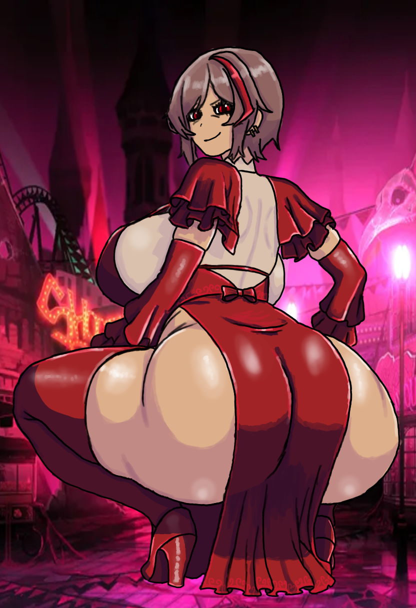 1girls, ass, ass focus, big ass, big breasts, big butt, bloodfiend, breasts, bubble ass, bubble butt, crouched, crouching, crouching female, female, female focus, female only, heels, huge ass, huge butt, limbus company, outis (limbus company), project moon, red dress, red eyes, red heels, red thighhighs, short hair, tagme, thicc, thicc ass, thicc thighs, thick ass, thick legs, thick thighs, thigh highs, thighhighs, thighs, trekapper