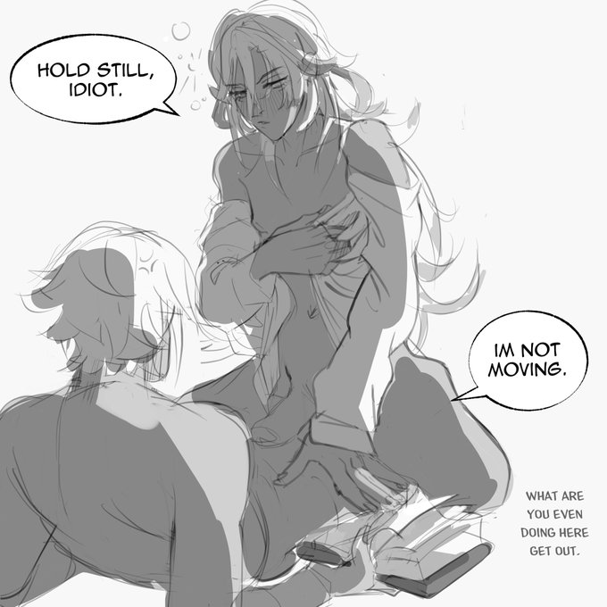 alhaitham (genshin impact), drunk, gay, genshin impact, greyscale, inminent sex, kaveh (genshin impact), male, male only, potionsale, yaoi
