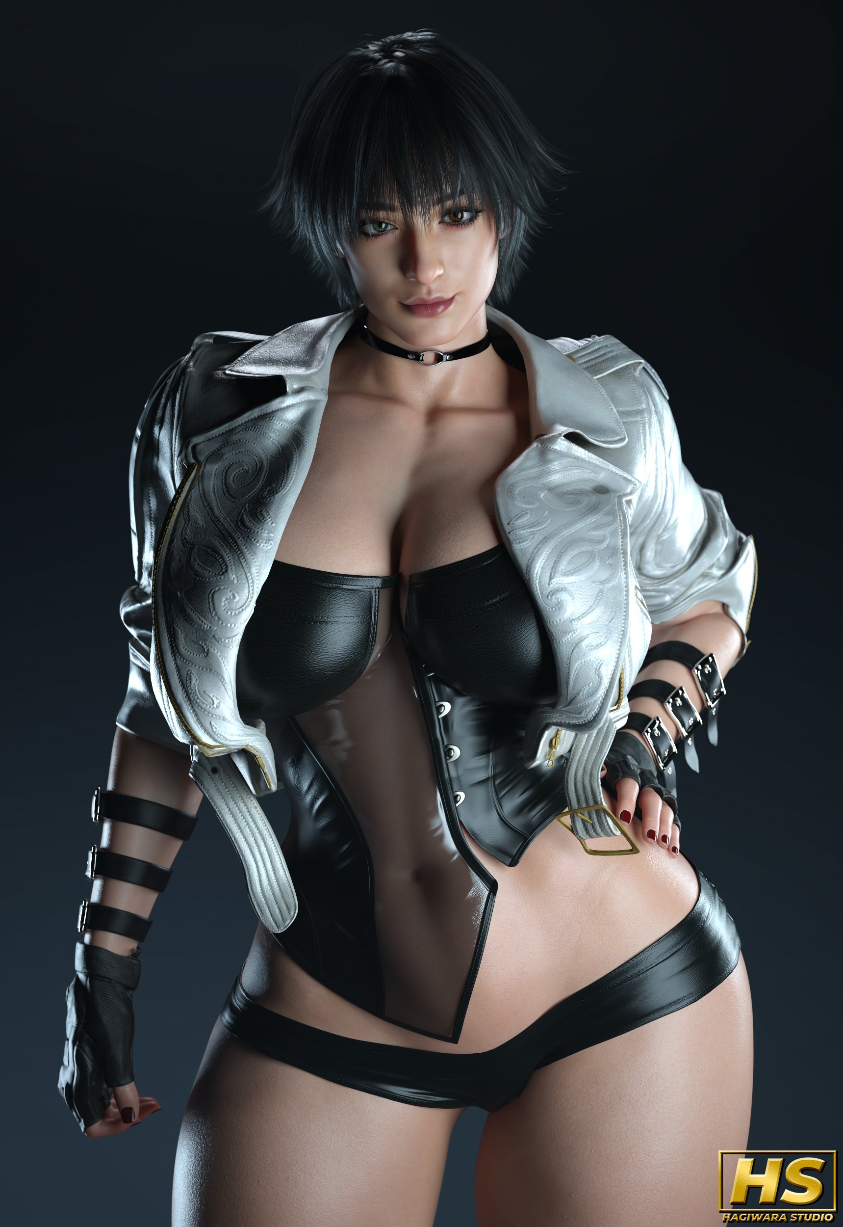 1girls, 3d, ass, big ass, big breasts, black hair, breasts, capcom, devil may cry, devil may cry (series), devil may cry 5, female, female only, hagiwara studio, hair, heterochromia, huge breasts, lady (devil may cry), large breasts, light skin, light-skinned female, short hair, thick thighs, voluptuous, voluptuous female