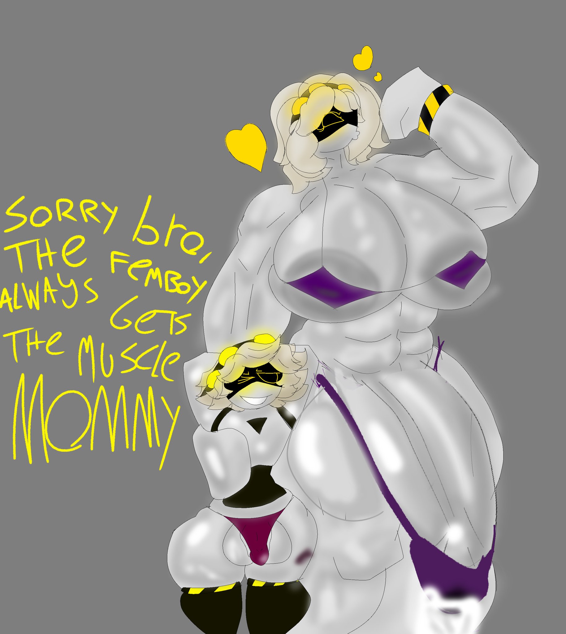 alternate version available, bikini, envy (murder drones), futa is bigger, futanari, hyper penis, i just choked, intersex, large penis, murder drones, muscular, n (murder drones), penis, smooyt, v (murder drones)