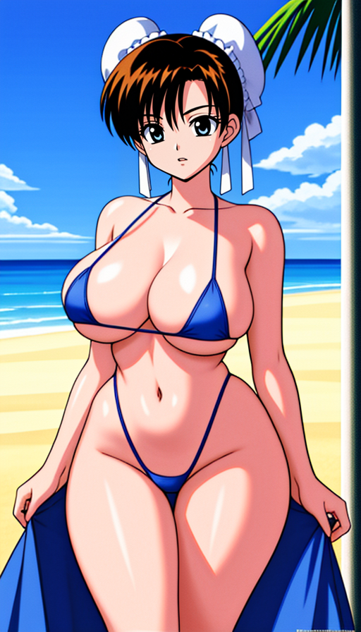 ai_generated akimbo223 beach capcom chun-li huge_ass huge_breasts micro_bikini stable_diffusion street_fighter