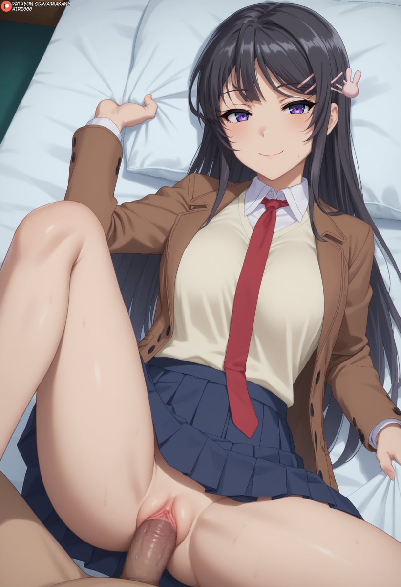 1boy, 1girls, ai generated, airiakane, bare thighs, big breasts, big penis, black hair, blush, breasts, brown-skinned male, female, huge breasts, huge cock, huge thighs, light skin, light-skinned female, long hair, looking at viewer, male, massive breasts, missionary position, nai diffusion, no panties, nude, nude male, on back, penis, purple eyes, pussy, sakurajima mai, school uniform, schoolgirl, seishun buta yarou wa bunny girl senpai no yume wo minai, sex, skirt, smiling, squatting, sweat, sweatdrop, thick body, thick female, thick thighs, thighhighs, thighs, vaginal penetration, veiny penis, voluptuous, voluptuous female
