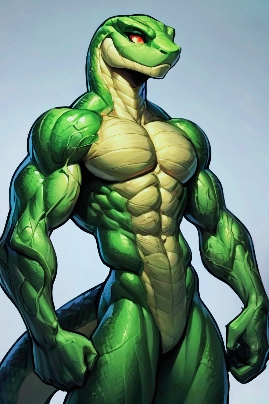 abs anthro athletic athletic_anthro athletic_male biceps green_body green_scales living_tail male muscular muscular_anthro muscular_male nude pecs reptile ripped_muscles scales scalie scaly scaly_body scaly_tail snake snake_snout snake_tail solo triceps unusual_anatomy unusual_tail veiny_arms veiny_biceps veiny_muscles