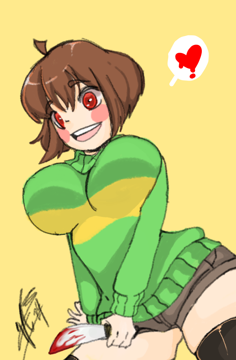 big_breasts chara_(undertale) hourglass_body only_woman undertale wide_hips