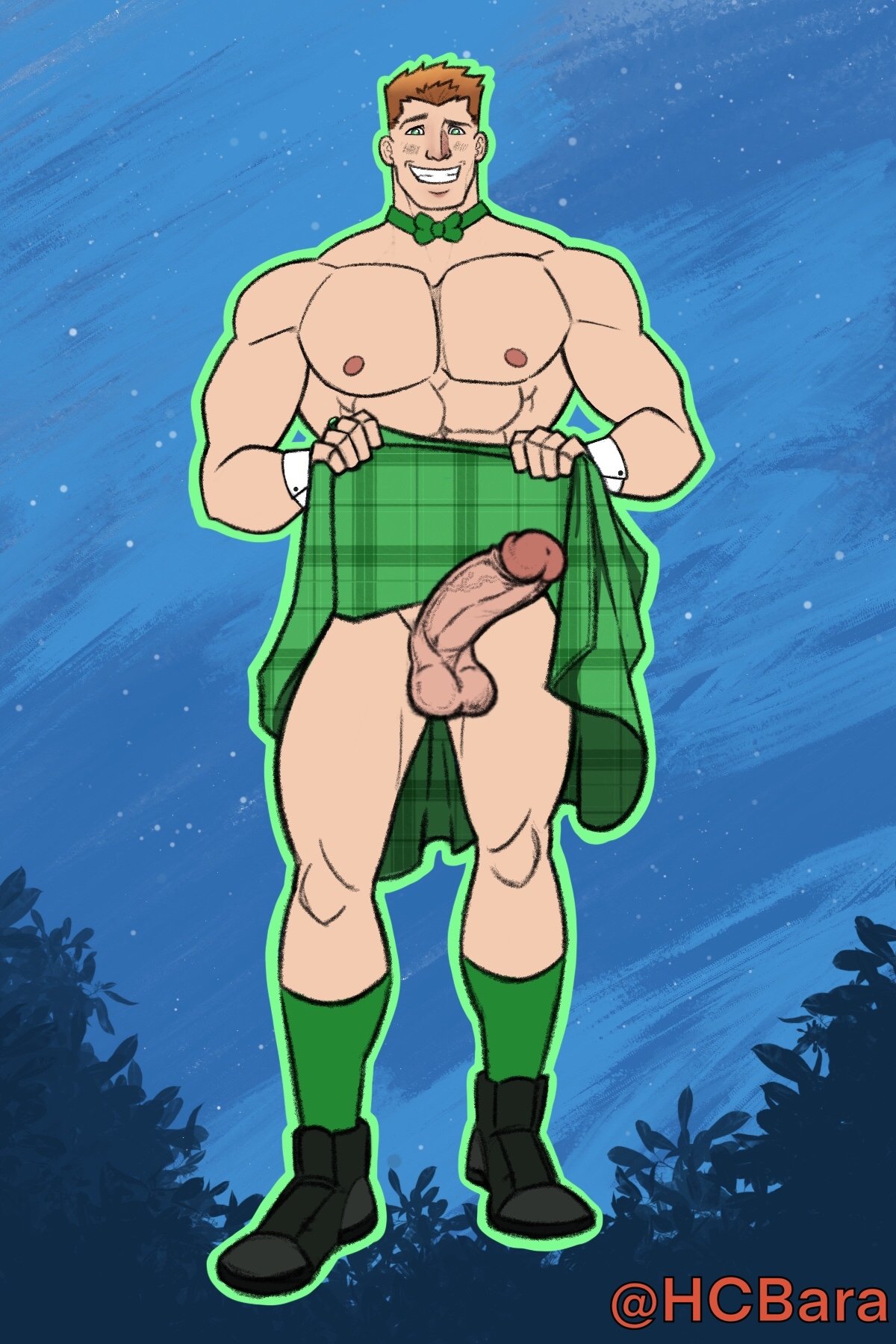 abs balls bara biceps big_balls big_penis dc dc_comics erection green_lantern green_lantern_(series) guy_gardner hcbara heroic_creativity male male_nipples male_only manly muscular_male nipples nude pecs penis