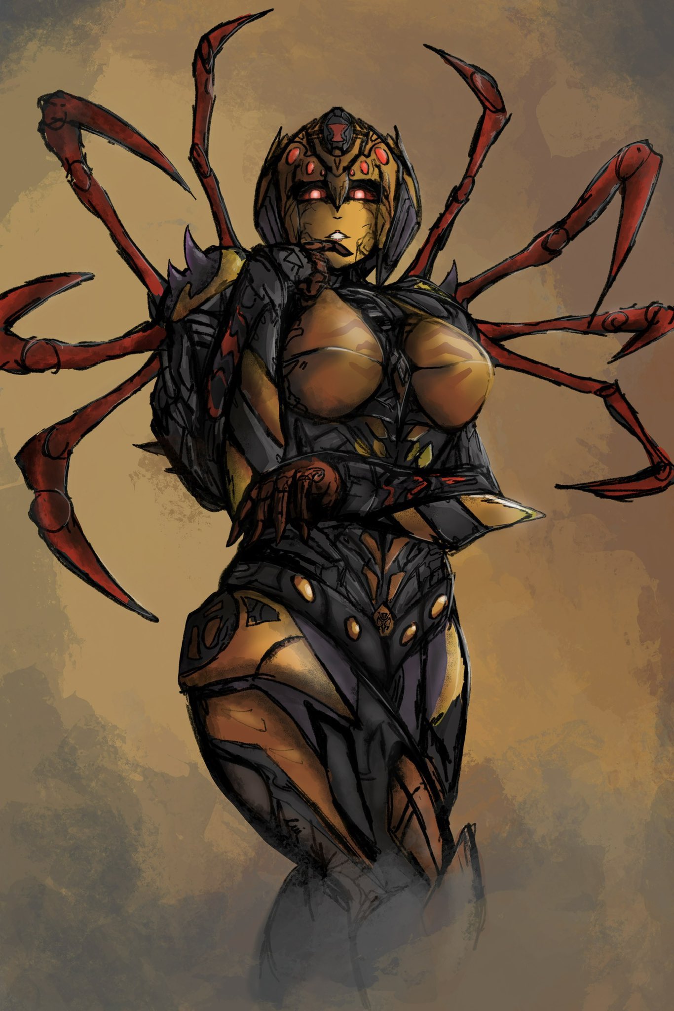 beast_wars big_breasts blackarachnia robot robot_girl spiky_arts transformers