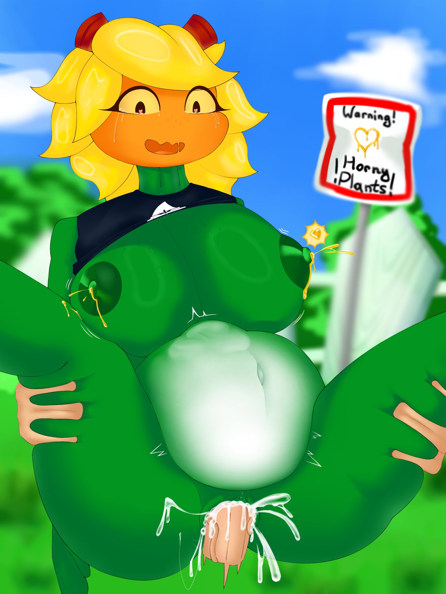 1girls, anthro, anthrofied, ass, breasts, cum, cumflation, female, flora fauna, inflation, lactation, plant, plant girl, plant humanoid, plantie, plants vs zombies, plants vs. zombies, popcap games, pussy, solar flare (pvz), stalker of dark, sunflower (pvz)