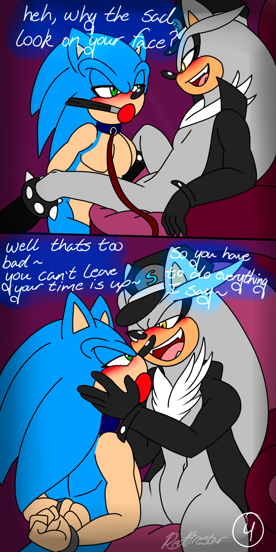 ball_gag bondage bound comic furry furry_only gag girly hedgehog male male_only mammal multiple_males no_humans redfirestar silver sonic_(series) sonic_the_hedgehog yaoi