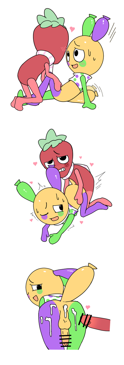 2boys, anal, anal penetration, anal sex, blush, censored penis, cum, cum in ass, dandy's world, gay, gay anal, gay male, gay sex, heart, looey (dandy's world), male, male only, male penetrated, male penetrating, male penetrating male, male/male, penis, pixiv, pixiv link, sprout (dandy's world), sweat, yaoi