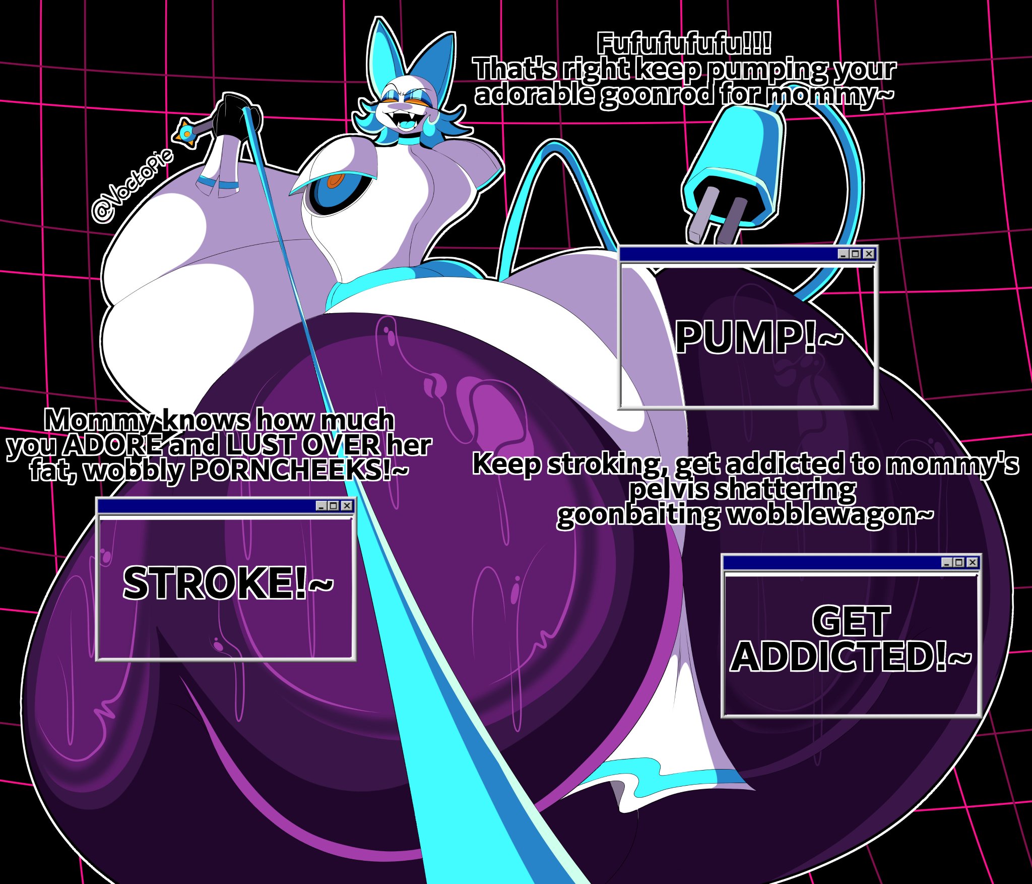 1girl, 1girls, ass, big ass, big breasts, big thighs, breasts, caption, curvaceous, curvaceous ass, curvaceous body, curvaceous female, curvaceous figure, curvaceous hips, curvaceous thighs, curves, curvy, curvy body, curvy female, curvy figure, curvy hips, deltarune, deltarune chapter 2, dirty talk, fangs, fat ass, female, female focus, female only, femdom, furry, furry female, furry only, giant ass, giant breasts, giant thighs, gigantic ass, gigantic breasts, gigantic thighs, goon caption, goonspeak, huge ass, huge breasts, huge thighs, hyper, hyper ass, hyper breasts, hyper thighs, joi, large ass, large breasts, large thighs, leash, leash pull, looking at viewer, looking back, looking back at viewer, massive ass, massive breasts, massive thighs, mommy, mommy milkers, phat ass, plump, plump ass, plump breasts, plump thighs, sharp teeth, solo, solo female, solo focus, sweat, sweatdrop, sweating, sweaty, sweaty ass, sweaty body, tasque manager (deltarune), text, thicc, thicc thighs, thick, thick ass, thick hips, thick legs, thick thighs, thighs, undertale (series), voctopie, voluptuous, voluptuous body, voluptuous female, wobble wagon