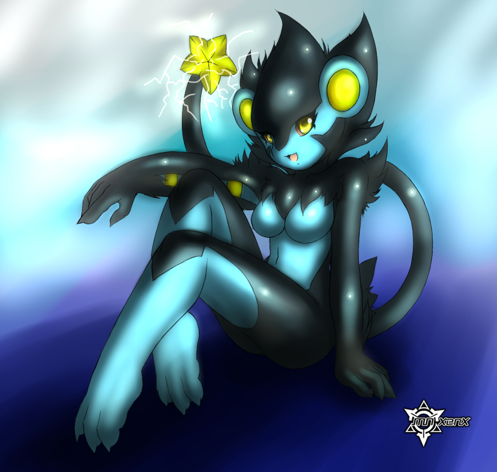 female female_only luxray mn_xenx nintendo personification pokemon pokemon_(species) pokemon_dppt pokemon_only pokemorph solo straight_hair