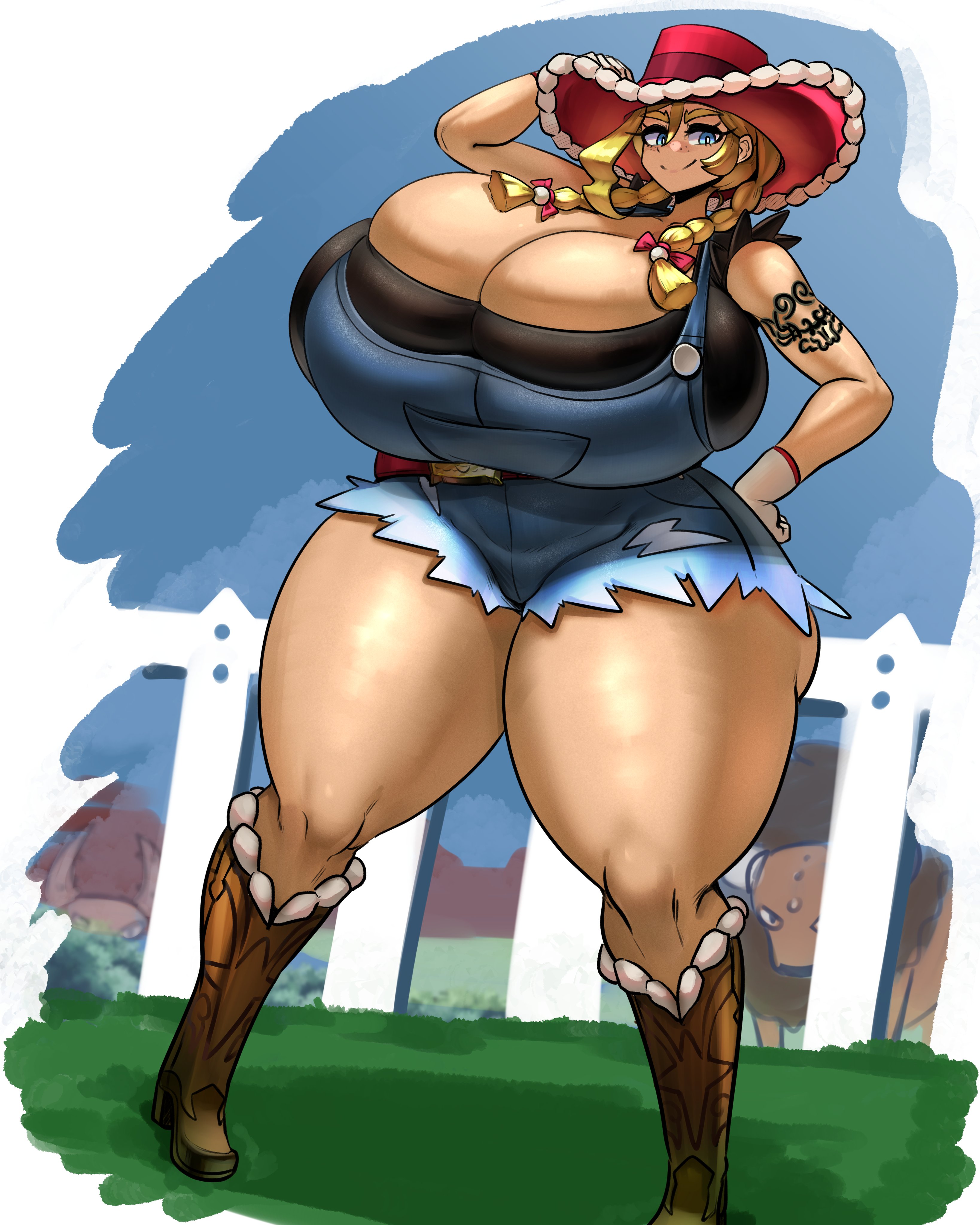 1female, 1females, 1girl, 1girls, blonde, blonde female, blonde hair, blonde hair female, blonde-haired female, female, female only, gigantic breasts, gipehtyboon, girl, girl only, kitt (pokemon), pokemon, pokemon champions, rucola (pokemon), solo, solo female, solo girl, tagme, yboon, yellow hair, yellow hair female