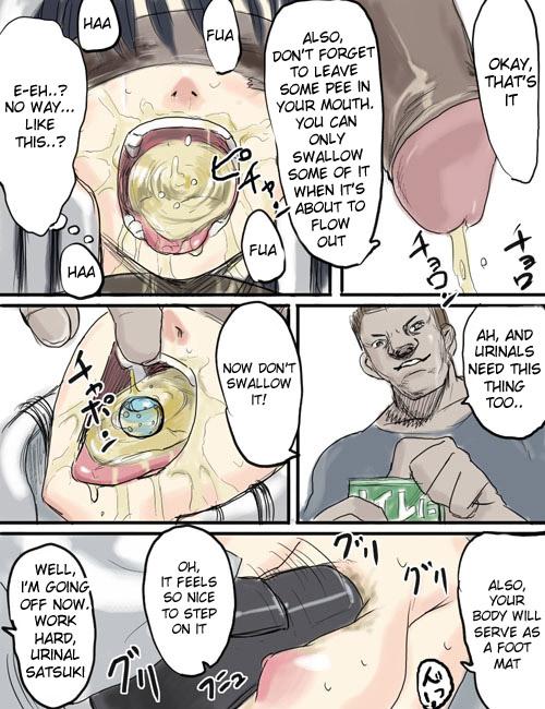 774 774_(nanashi) black_hair blindfold clothed_male_nude_female dominant_male drinking_pee english_text female forniphilia golden_shower human_furniture human_urinal humiliation long_hair male peeing peeing_in_mouth peeing_on_another submissive_female text tongue_out trampling translated urinal urinating_male urine urine_in_mouth urine_on_face