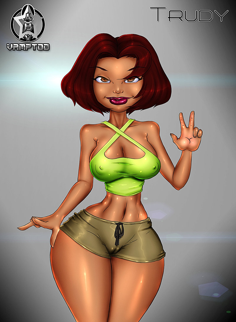 cameltoe cleavage dark-skinned_female dark_skin disney navel short_shorts shorts the_proud_family trudy_proud vamptod