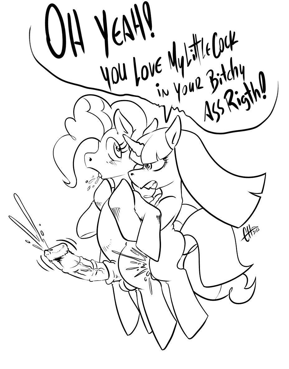 2boys chacomics friendship_is_magic furry gay incest limestone_pie lobozamora male monochrome my_little_pony penis pinkie_pie_(mlp) rule_63 sex sisters straight_hair testicles text veins veiny_penis