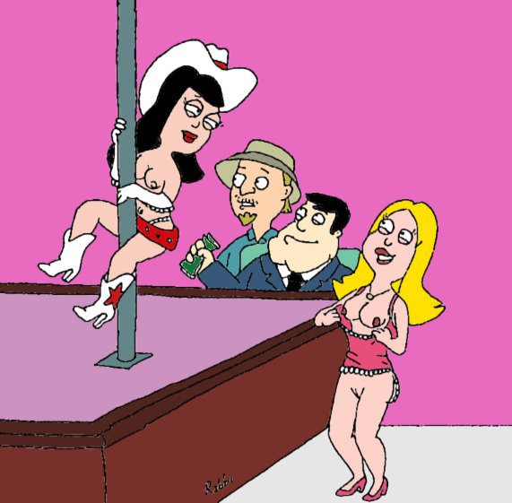 american_dad breasts color female francine_smith hayley_smith human jeff_fischer male rabbi_(artist) stan_smith stripper_pole