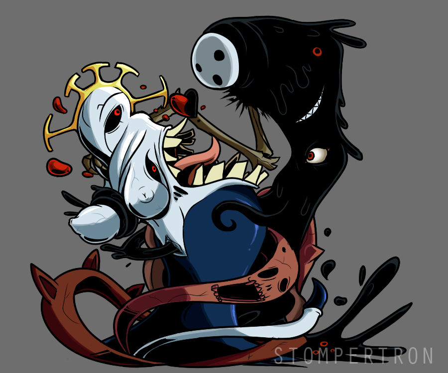 arakune ass blazblue breast_grab breasts crossover double_(skullgirls) eldritch_abomination happy_sex heart hips huge_ass large_breasts monster nipples one_eyed red_eyes sex skullgirls stompertron teeth tentacle vaginal_penetration what