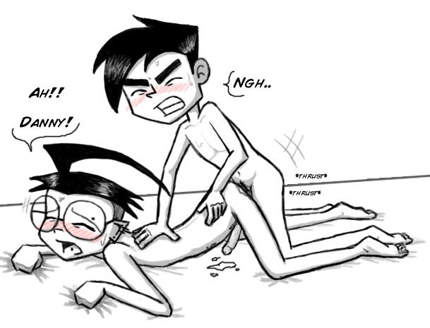 anal crossover danny_fenton danny_phantom dib invader_zim male multiple_males white_background wicabeth yaoi