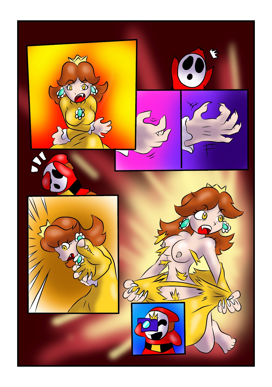 breast_expansion female mario_(series) nintendo princess_daisy shy_guy silverbulletproof tagme transformation