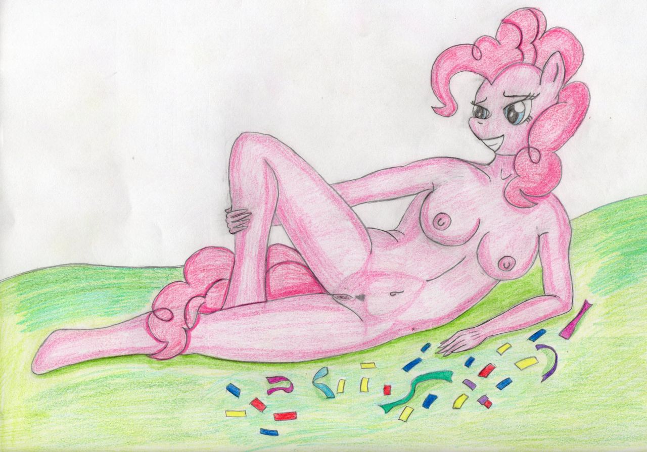 anthro breasts earth_pony equine female female_only friendship_is_magic front_view fur lying mammal my_little_pony nude on_side pinkie_pie_(mlp) pony pussy solo straight_hair tagme the-viper