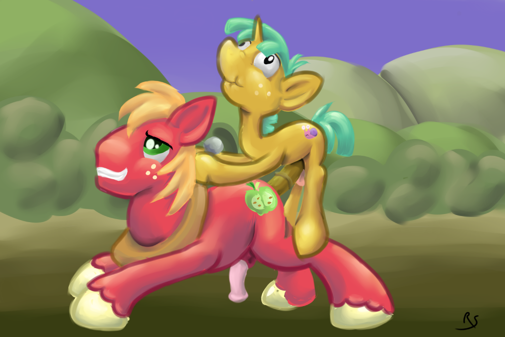 big_macintosh_(mlp) duo earth_pony equine friendship_is_magic horn horse male my_little_pony outside penis pony ragingsemi snails_(mlp) tail unicorn yaoi