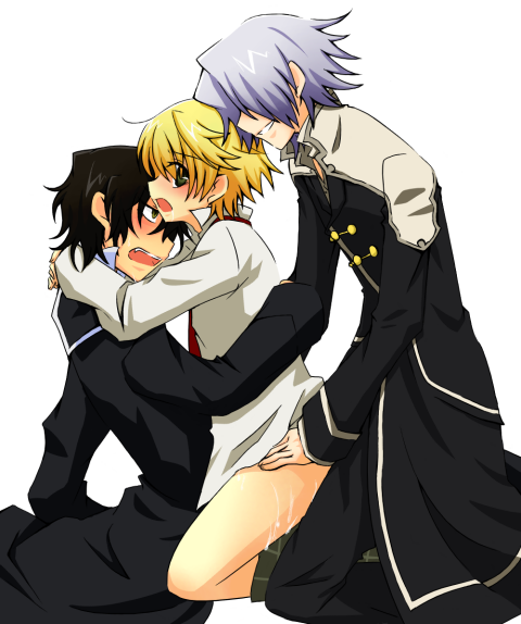 3boys from_behind gay gilbert_nightray male male_only mmm_threesome oz_vessalius pandora_hearts tagme threesome xerxes_break yaoi