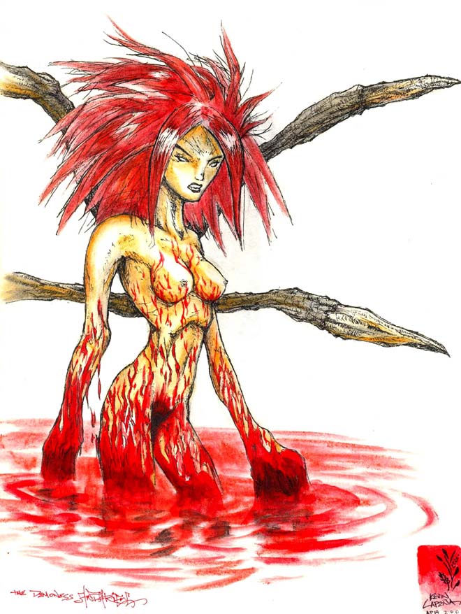 andariel blood blood_splatter blood_stain diablo diablo_2 nipples tagme