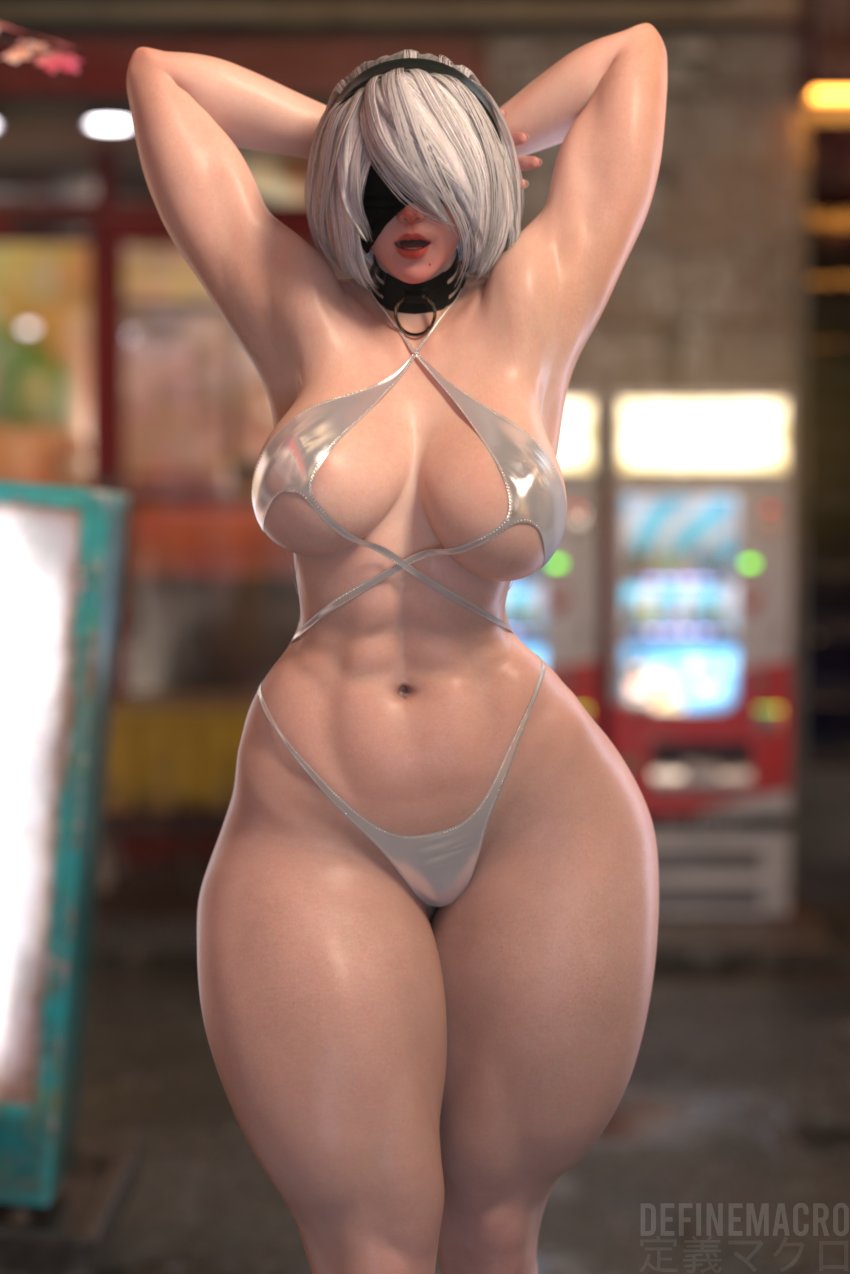 1girls, 3d, android, big ass, big breasts, big thighs, breasts, curvaceous, curvy, curvy figure, definemacro, female, gynoid, hips, hourglass figure, huge ass, huge breasts, huge thighs, large ass, large breasts, large thighs, mature, mature female, nier, nier (series), nier: automata, platinum games, slim waist, thick, thick hips, thick legs, thick thighs, thighs, voluptuous, waist, white hair, wide hips, yorha 2b