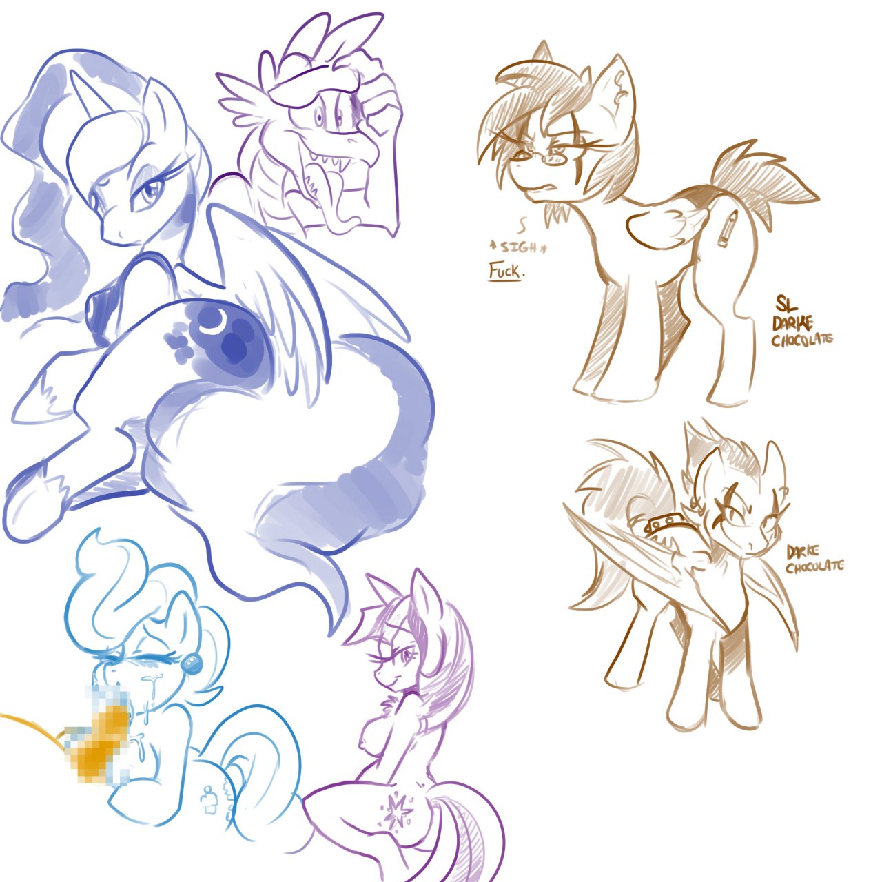 carrot_cake cup_cake friendship_is_magic mel_the_hybrid my_little_pony princess_luna_(mlp) smooth_skin spike_(mlp) twilight_sparkle_(mlp)