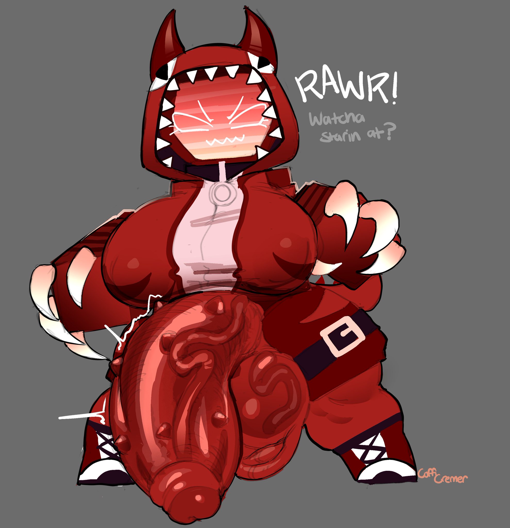 cofficremer, drako veeronica, forsaken (roblox), futanari, huge breasts, huge cock, hyper penis, nipple bulge, roblox, spiked penis, thick penis, thick thighs, veeronica, veeronica (forsaken), veiny penis