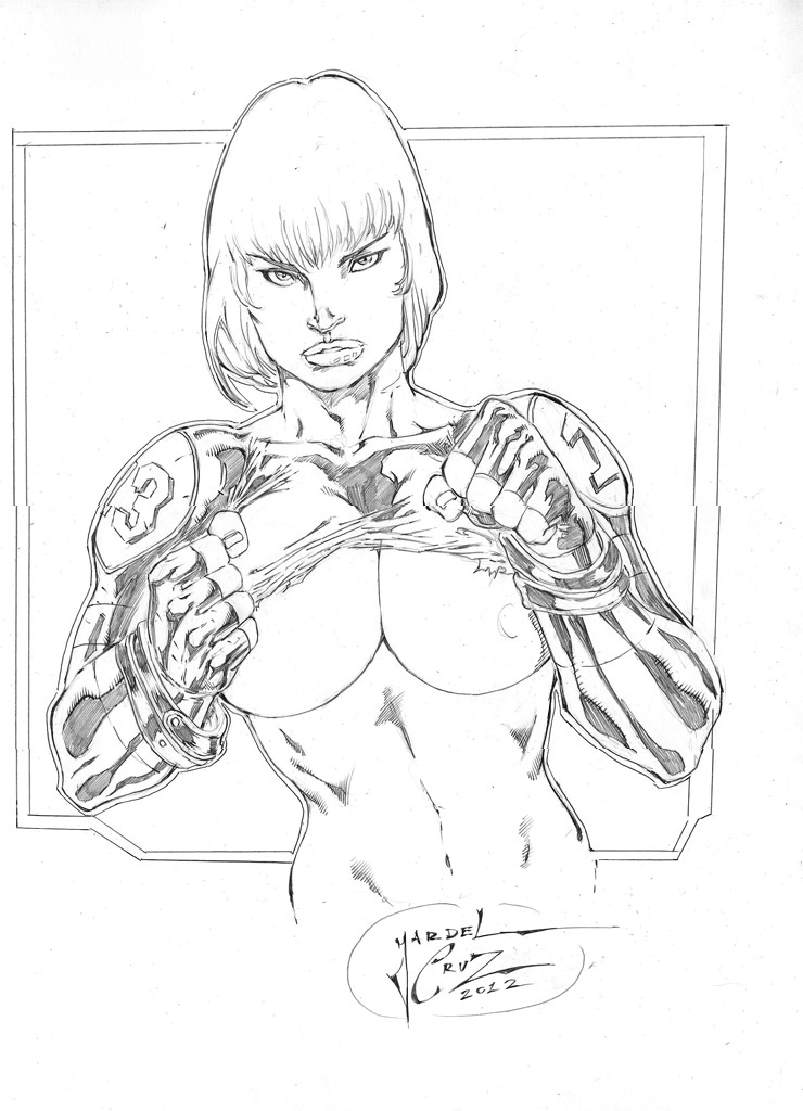 1girls 2012 caitlin_fairchild dc_comics female gen¹³ jardel_cruz monochrome solo tagme